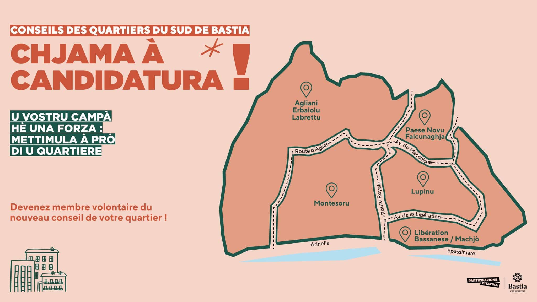 CHJAMA À CANDIDATURA : Conseil des quartiers du sud de Bastia